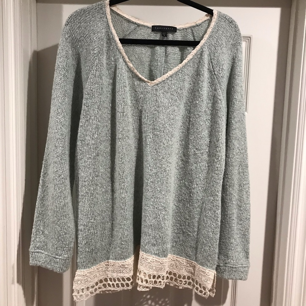 Sanctuary Sweater with embroidered ruffle